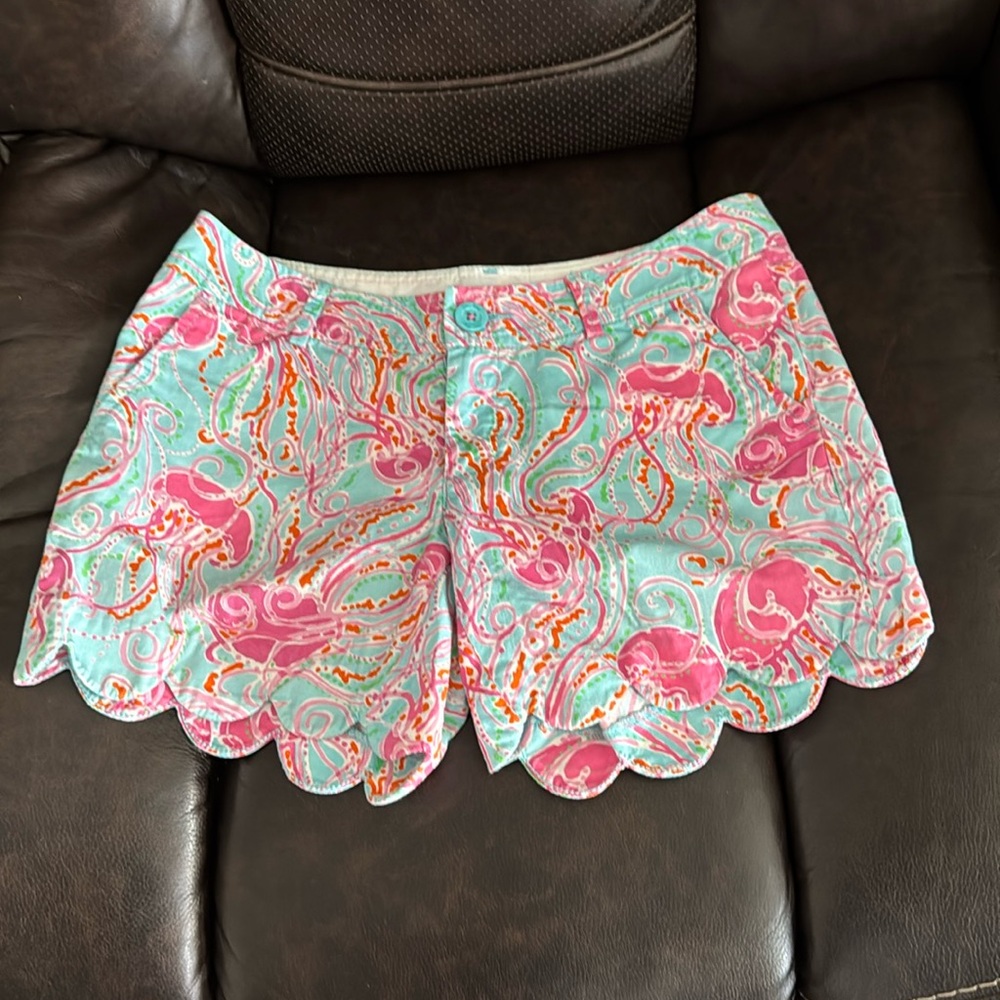 Lilly Pulitzer Buttercup Short Jellies Be Jamming pre owned USED size 0